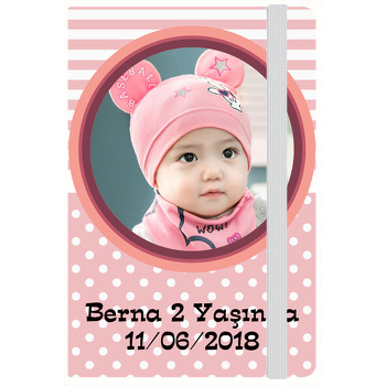 Beyaz Puantiyel Temalı Doğum Günü Kişiye Anı Özel Defter