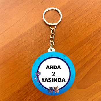 Bingo ve Rolinin Maceraları Temalı Daire Plastik Anahtarlık