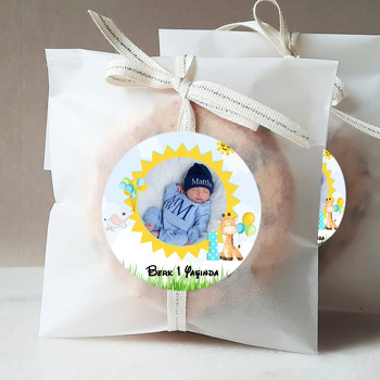 Bir Yaş Fil ile Zürafa Temalı Sticker
