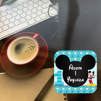 Bir Yaş Mickey MouseTemalı Bardak Altlığı