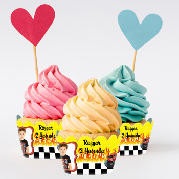 Blaze ve yol Canavarları Temalı Cupcake Sargısı