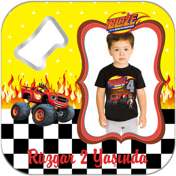 Blaze ve Yol Canavarları Temalı Kare Magnet Açacak