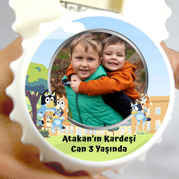 Bluey Temalı Doğum Günü Magnet Açacak