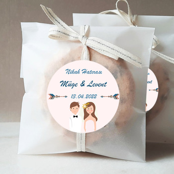 Bohem Oklar ile Gelin Damat Temalı Sticker