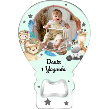 Bohem Safari Hayvanları Temalı Resimli Balon Magnet Açacak