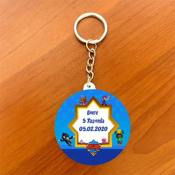 Brawl Stars Temalı Daire Plastik Anahtarlık