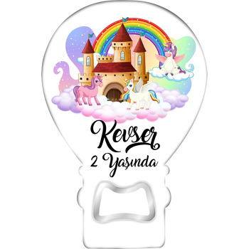 Bulutlarda Masal Dünyası Temalı Balon Ahşap Magnet 