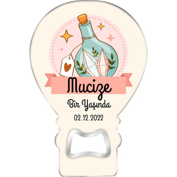 Büyülü Kristal Şişesi Temalı Balon Ahşap Magnet 