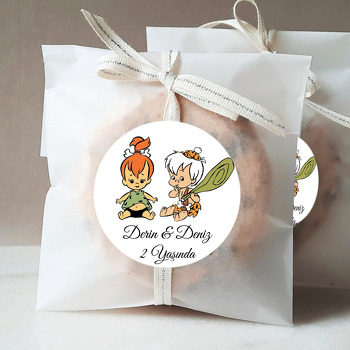 Çakıl ile Bambam Kardeş Temalı Sticker