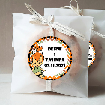 Çakıl ile Zigzag Çerçeve Temalı Sticker
