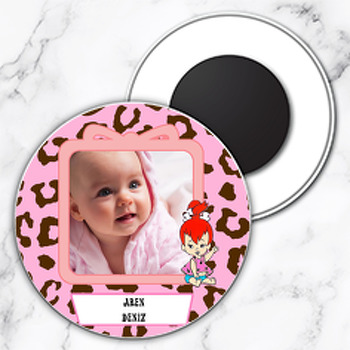 Çakıl Temalı Temalı Resimli Daire Plastik Magnet