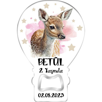 Ceylan ile Pembe Yıldızlar Temalı Balon Ahşap Magnet 