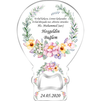 Çiçek Çerçeve Temalı Balon Magnet Açacak
