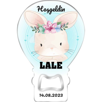 Çiçek Taçlı Tavşan Temalı Balon Magnet Açacak
