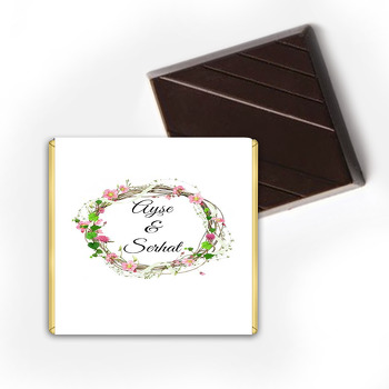 Çiçekler ile Dallar Temalı Çikolata Sargısı