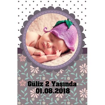 Çiçekler Temalı Doğum Günü Magnet