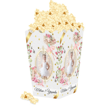 Çiçekli Balerin Temalı Popcorn Kutusu