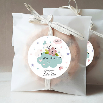 Çiçekli Bulut Temalı Sticker