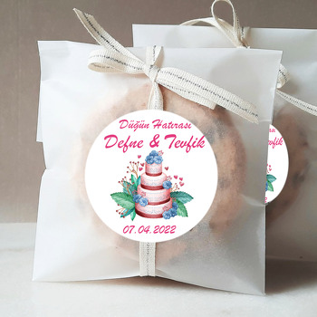 Çiçekli Düğün Pastası Temalı Sticker