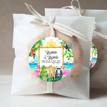 Çiçekli Flamingo Temalı Sticker