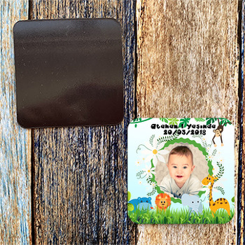 Çiçekli Safari Temalı Doğum Günü Magnet