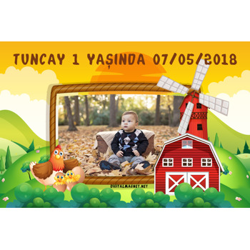 Çiftlik Temalı Doğum Günü Magnet