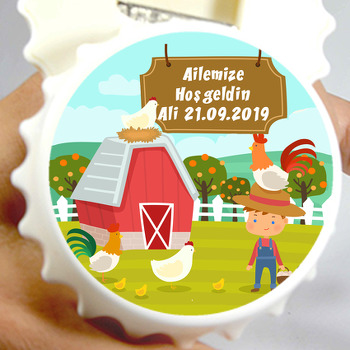 Çiftlik Temalı Kapak Şekilli Magnet Açacak