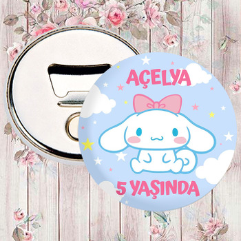 Cinnamoroll Pembe Kurdele Temalı Magnet Açacak