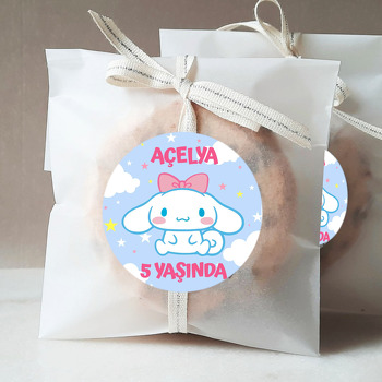 Cinnamoroll Pembe Kurdele Temalı Sticker