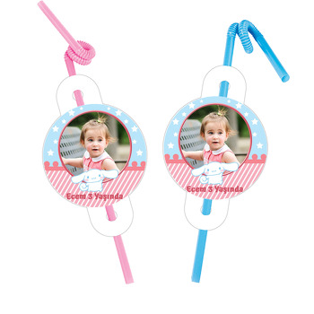 Cinnamoroll Temalı Pipet ve Kartı