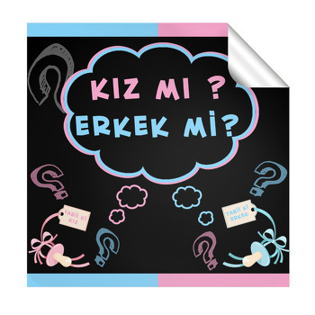 Cinsiyet Temalı   Kare Etiket