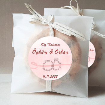 Çizgisel Alyans Pembe Fon Temalı Sticker
