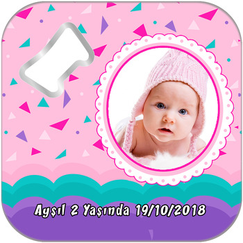 Confetti Temalı Kare Magnet Açacak