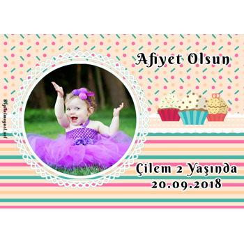 Cup Cake Temalı Doğum Günü Amerikan Servis