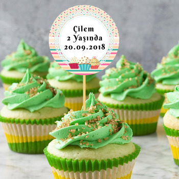 Cup Cake Temalı Kürdan Süs