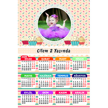 Cup Cake Temalı Takvim Magnet