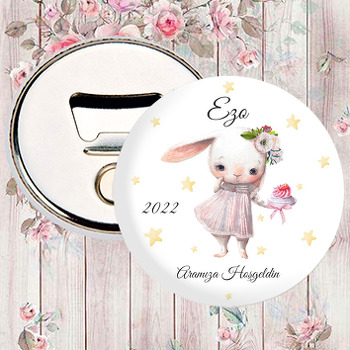 Cupcakeli Tavşan ve Yıldızlar Temalı Magnet Açacak