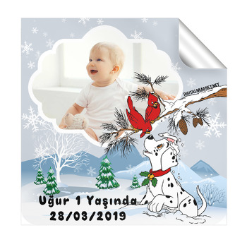 Dalmaçyalı Doğum Günü  Kare Etiket