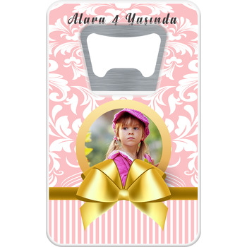 Damask Pink Temalı Dikdörtgen Magnet Açacak