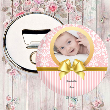 Damask Pink Temalı Fotoğraflı Magnet Açacak