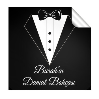 Damat Bohçası Temalı Kare Sticker