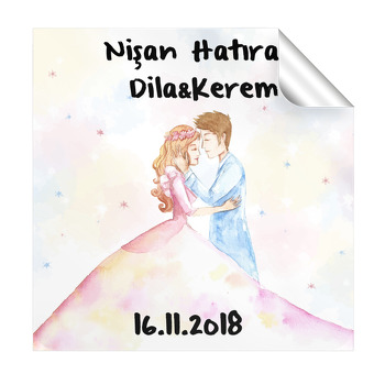 Dazns Eden Çift Zeminli Söz Nişan Nikah Kare Etiket