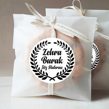 Defne Yaprağı Çerçeve Temalı Söz Nişan Nikah Sticker