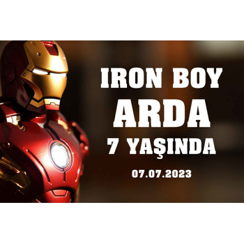 Demir Adam Zırh Temalı Plastik Doğum Günü Magnet