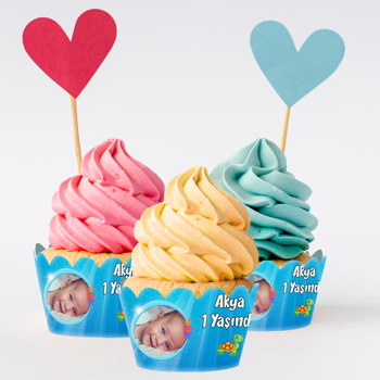 Deniz Altı Canlıları Temalı Cupcake Sargısı