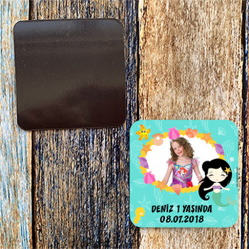 Deniz Kızı Temalı Doğum Günü Magnet