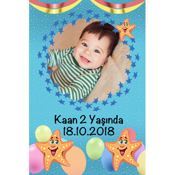 Deniz Yıldızı Temalı Doğum Günü Afiş