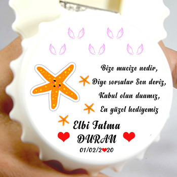 Deniz Yıldızı Temalı Kapak Şekilli Magnet Açacak