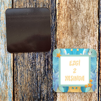 Deniz Yıldızı Temalı Kare Magnet