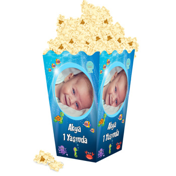 Denizaltı Canlıları Temalı Popcorn Kutusu
